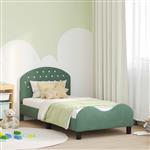 vidaXL Bedframe voor kinderen met hoofdbord Zeegroen 80 x 160 cm
