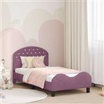 vidaXL Bedframe voor kinderen met hoofdbord Paars 80 x 160 cm Fluweel