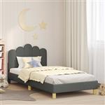 vidaXL Bedframe voor kinderen met hoofdbord Donkergrijs 80 x 200 cm