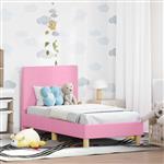 vidaXL Peuterbedframe met hoofdbord Roze 70 x 140 cm Stof