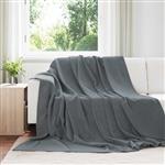 vidaXL Gooi Deken Donkergrijs 220 x 240 cm Fleece