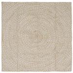 vidaXL Vloerkleden Vierkant Natuurlijk en Wit 160 x 160 cm Jute