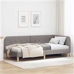 vidaXL Hoekbedframe met hoofdeinde Taupe 90 x 200 cm Stof