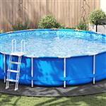 vidaXL Zwembad Grondzeil Lichtgrijs Ø 610 cm Niet-geweven Stof