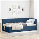vidaXL Hoekbedframe met hoofdeinde Blauw 80 x 200 cm Fluweel