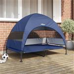 vidaXL Verhoogd Hondenbed Marineblauw 127 x 81 x 108 cm Stof en Staal