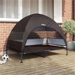 vidaXL Verhoogd Hondenbed Bruin 127 x 81 x 108 cm Stof en Staal