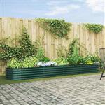 vidaXL Verhoogd bed Groen 400 x 80 x 44 cm Staal