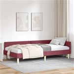 vidaXL Hoekbedframe Wijnrood 90 x 190 cm Stof