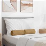 vidaXL Bolster Kussens 2 stuks Bruin Ø 15 x 40 cm Cordstof