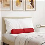 vidaXL Bolster Kussens 2 stuks Rood Ø 15 x 40 cm Stof