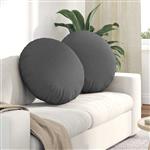vidaXL Zitkussens 2 pcs Donkergrijs Ø60 x 21 cm Stof