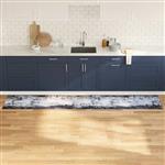 vidaXL Keuken Vloerkleed Grijs 300 x 60 cm Fluweel