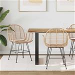 vidaXL Eetkamerstoel 2 pcs Naturel 44 x 44 x 74 cm Riet en IJzer