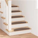 vidaXL Zelfklevende Trapmatten 15 pcs Bruin 65 x 21 x 4 cm