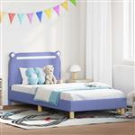 vidaXL Bedframe voor kinderen met hoofdbord Jeans Blauw 80 x 200 cm