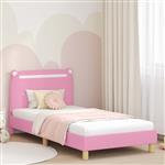 vidaXL Bedframe voor kinderen met hoofdbord Roze 80 x 200 cm Stof