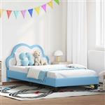 vidaXL Bedframe voor kinderen met hoofdbord Blauw 90 x 190 cm PU