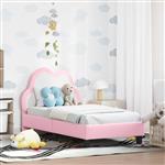 vidaXL Peuterbedframe met hoofdbord met hoofdeinde Roze 70 x 140 cm PU