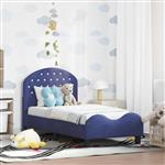vidaXL Peuterbedframe met hoofdbord Politieblauw 70 x 140 cm Fluweel