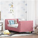 vidaXL Peuterbedframe met hoofdbord Roze 70 x 140 cm Fluweel
