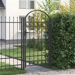 vidaXL Hekpoort met slot Grijs 100 x 175 cm Gepoedercoat staal