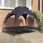 vidaXL Hondenbed Zwart 122 x 93 x 106,5 cm Staal