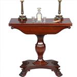 Mahonie Wandtafel uitklapbaar tot vierkante theetafel of speeltafel (No.311305)