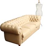 Vintage Chesterfield bank 3 Seater creme soft seat (No.331535)