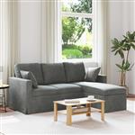 vidaXL Bank Donkergrijs 198 x 134 x 80 cm Fluweel