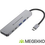Conceptronic DONN33G laptop dock & poortreplicator Bedraad USB 3.2 Gen 1 (3.1 Gen 1) Type-C Zilver