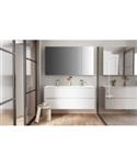 Spiegelkast BWS Hayat 2 Assymetrische Deuren 80x70x15cm Mat Zwart