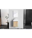Toiletmeubelset BWS Zyro Onderkast + Fontein en Spiegel 40x22 cm Eiken