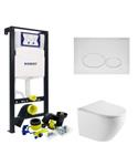 Toiletset Plieger Frame By Geberit met Mudo randloos Toilet Mat Wit en Softclose Zitting
