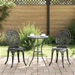 vidaXL Tuin Bistro Set 3 pcs Zwart Aluminium