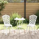 vidaXL Tuin Bistro Set 3 pcs Wit Aluminium