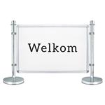 Afzetpalen met banner 