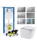 Geberit up320 Toiletset | Sanilux Turbo Flush | Wandcloset | Wit | Sigma Drukplaat