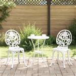 vidaXL Tuin Bistro Set 3 pcs Wit Aluminium