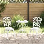 vidaXL Tuin Bistro Set 3 pcs Wit Aluminium