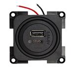 Presto Contactdoos 2x USB A/C Lader 12V LED Inbouw S-10.000 Zwart