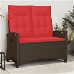 vidaXL Tuinbank Bruin en Rood 105 x 60 x 112 cm Staal en Polyester