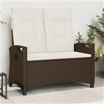 vidaXL Tuinbank Bruin en Crème 105 x 60 x 112 cm Staal en Polyester