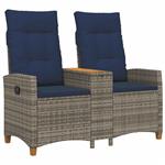 vidaXL Ligbank met tafel Grijs en Marineblauw 126 x 65 x 112 cm