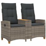 vidaXL Ligbank met tafel Grijs en Donkergrijs 126 x 65 x 112 cm