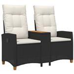 vidaXL Ligbank met tafel Zwart en Cream Wit 126 x 65 x 112 cm