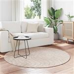 vidaXL Vloerkleden Rond PALMERAS Beige Ø 160 CM Polyester