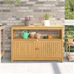 vidaXL Tuin Console Tafel met opslag Licht acacia 110 x 35 x 75 cm