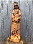 Moeder Maria / Mother Mary met jezus, groot gietijzeren beeld, PRACHTIG.
