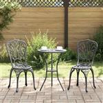 vidaXL Tuin Bistro Set 3 pcs Zwart Aluminium
